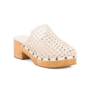 PAULA TORRES White Handmade In Brazil Leather Olivia Clogs
